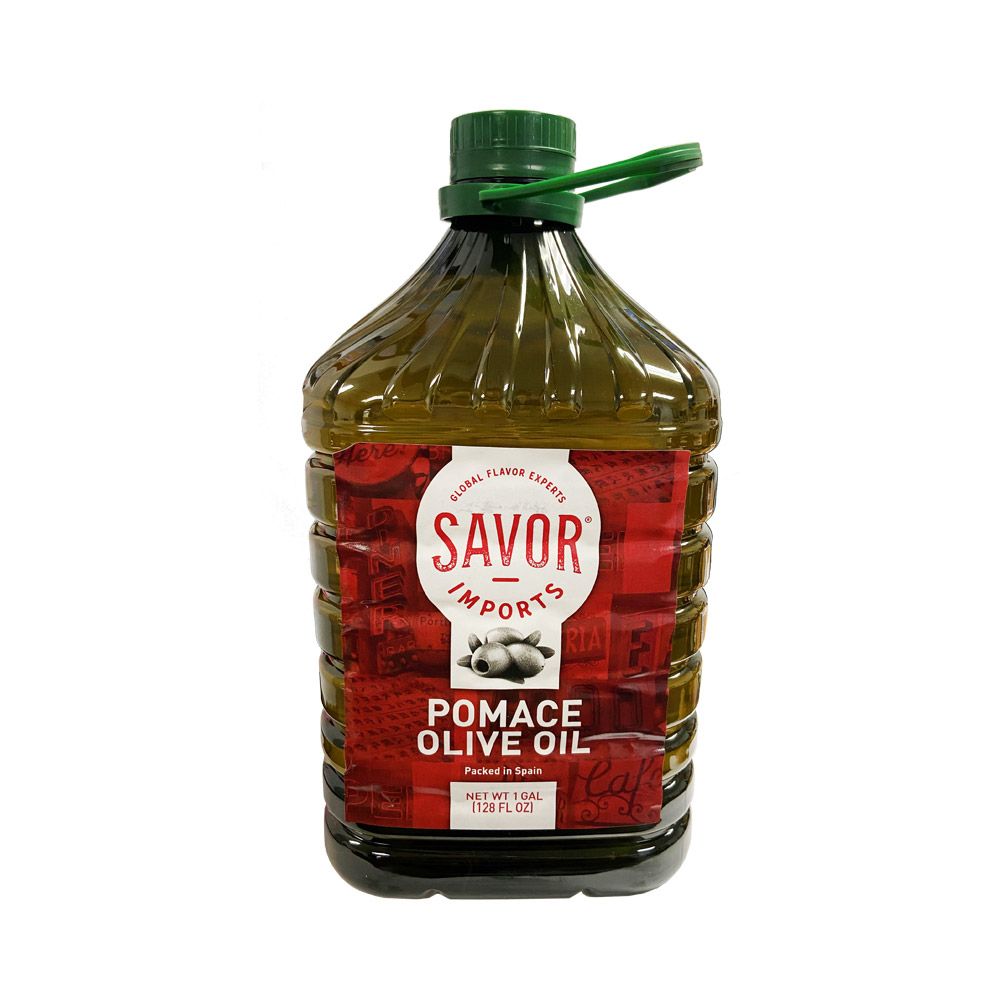Bottle of Savor Imports pomace olive oil