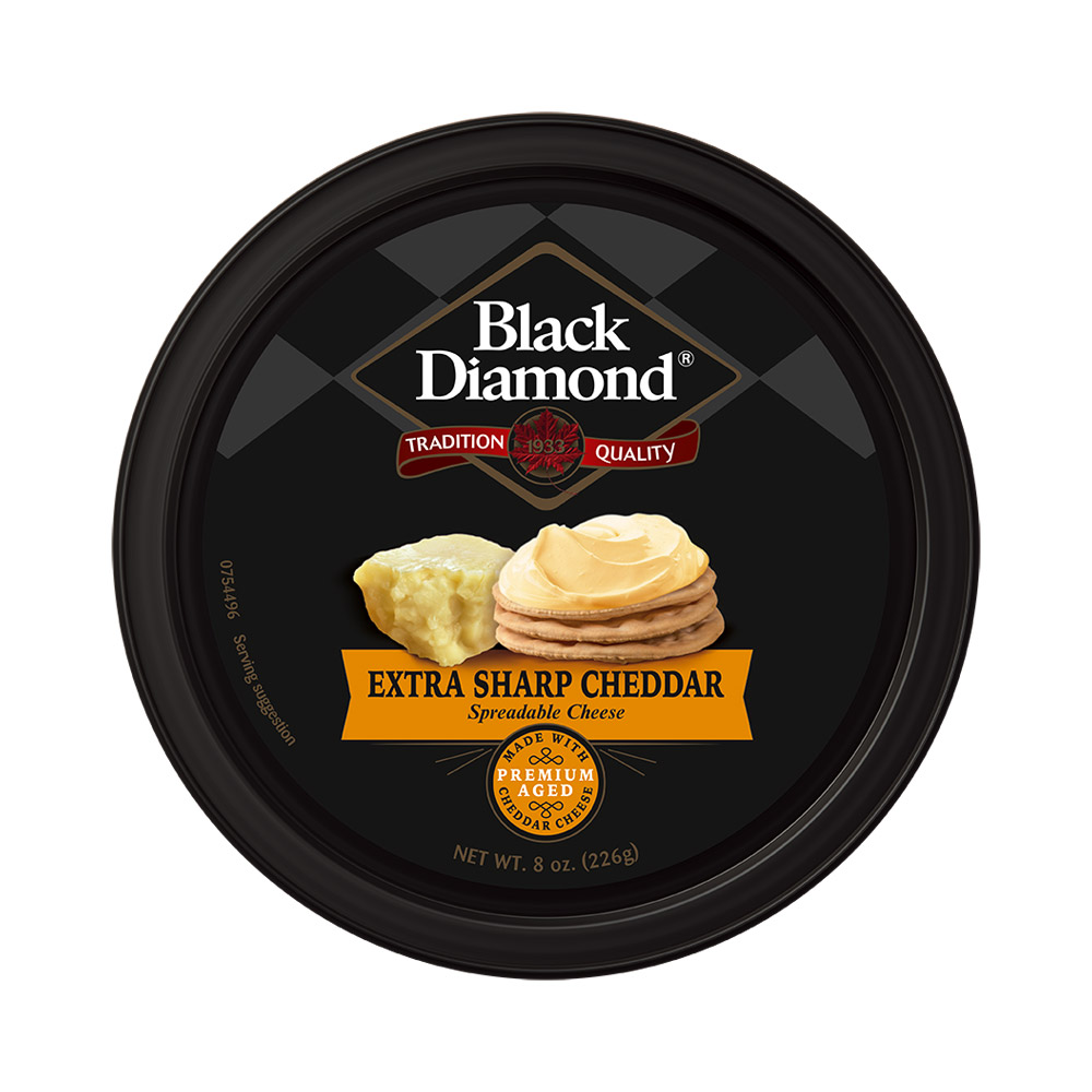 Lid of Black Diamond extra sharp cheddar spread