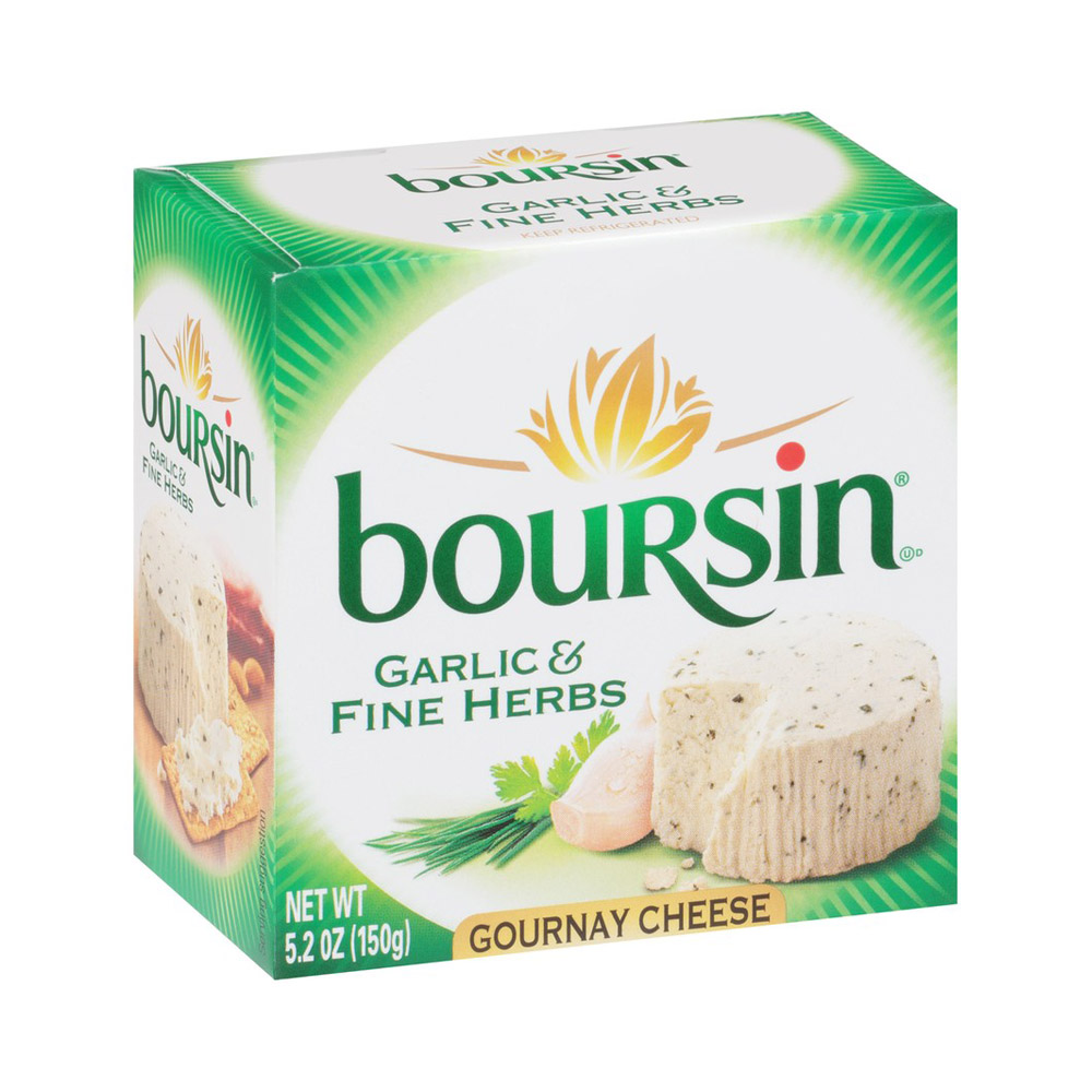 Boursin garlic & fine herbs cheese in a box