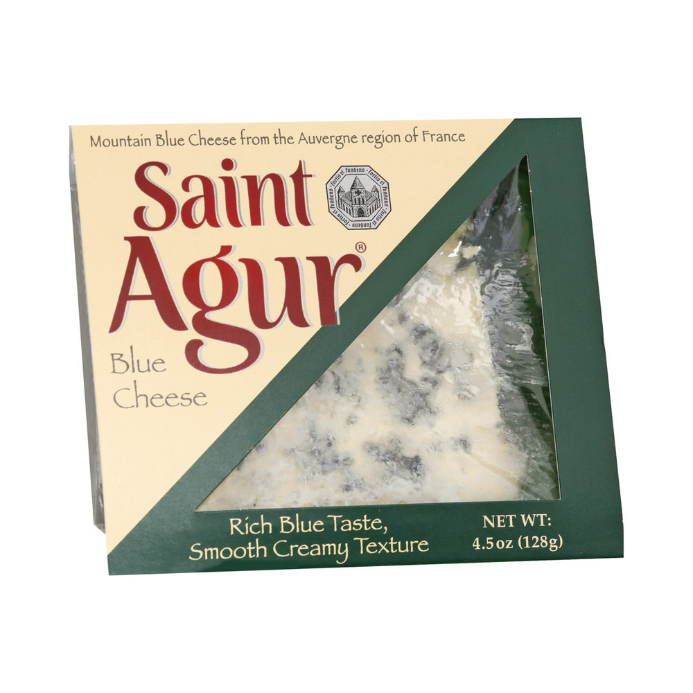 Saint Agur blue cheese wedge