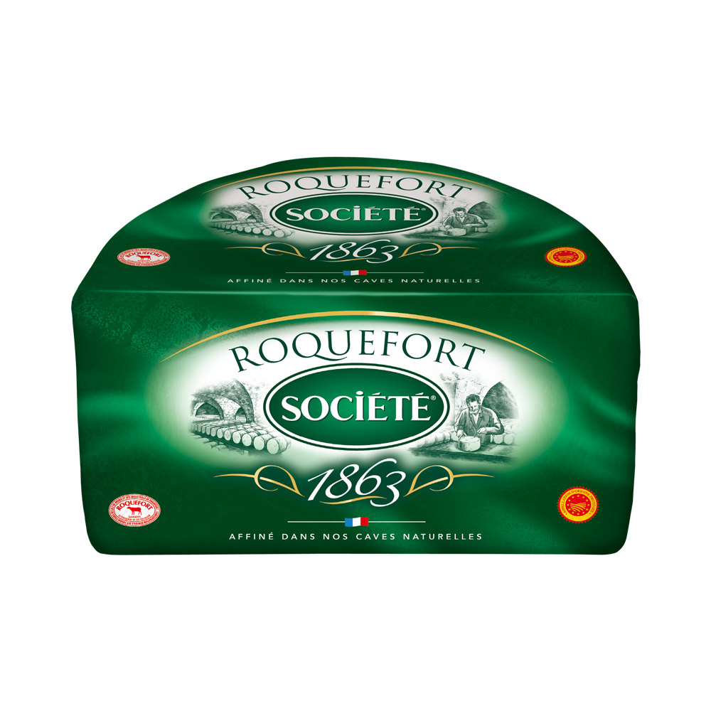 Société Roquefort blue cheese half wheel
