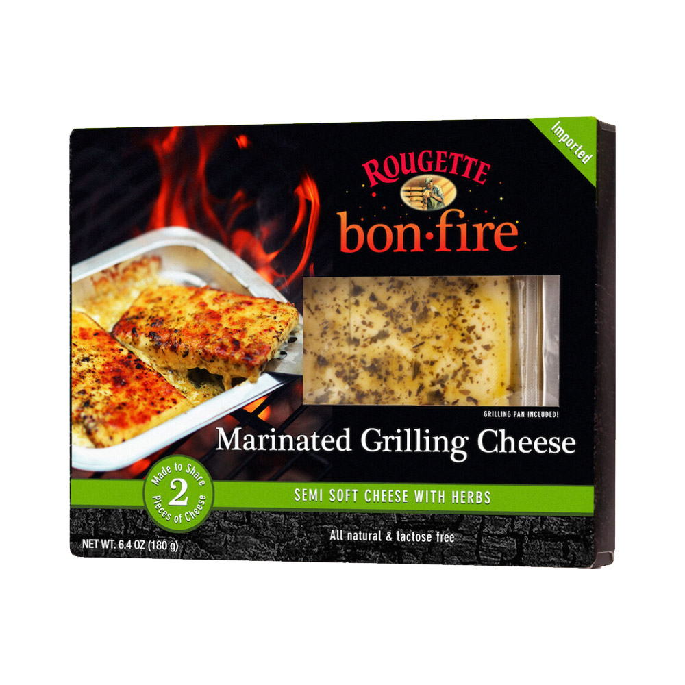 A package of Rougette Bonfire Marinated Grilling Cheese