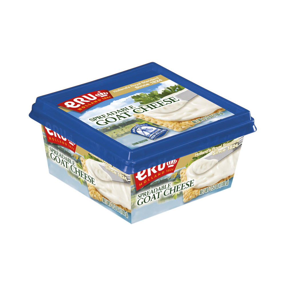 Container of ERU Holland spreadable goat cheese