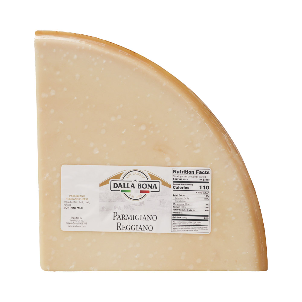 Quarter wheel of Dalla Bona parmigiano Reggiano cheese