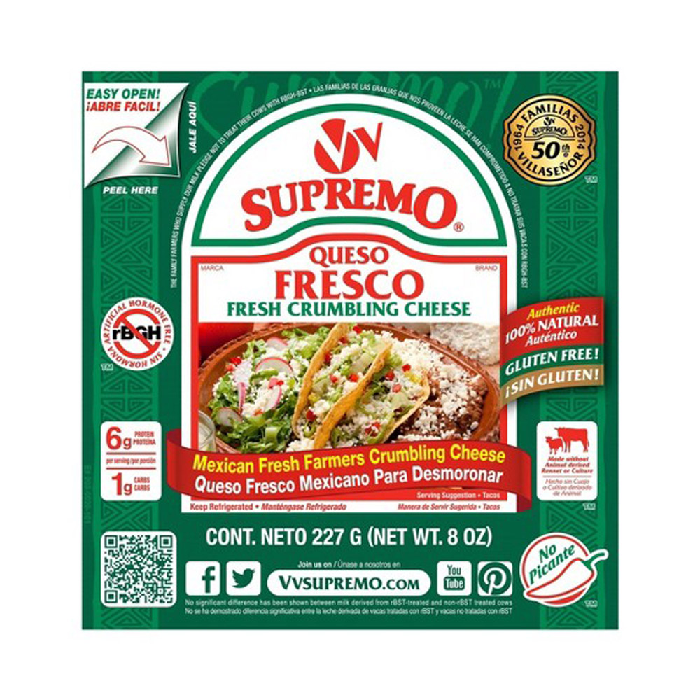 Package of V&V Supremo Queso Fresco cheese