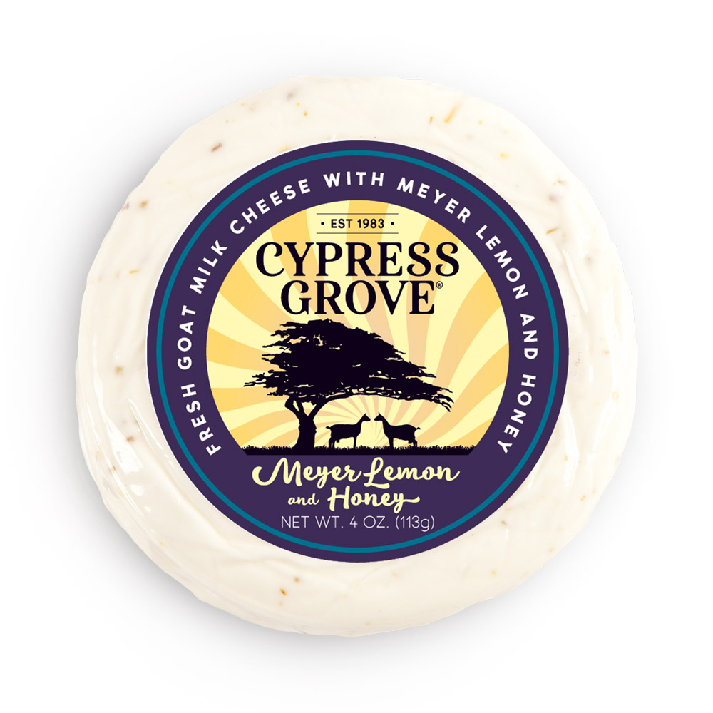 A package of cypress grove lemony and honey chevre