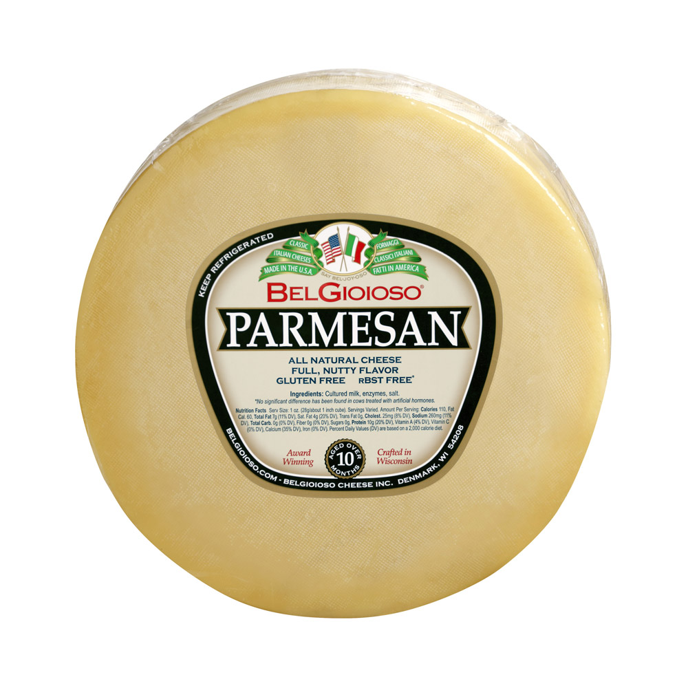Wheel of BelGioioso Parmesan cheese