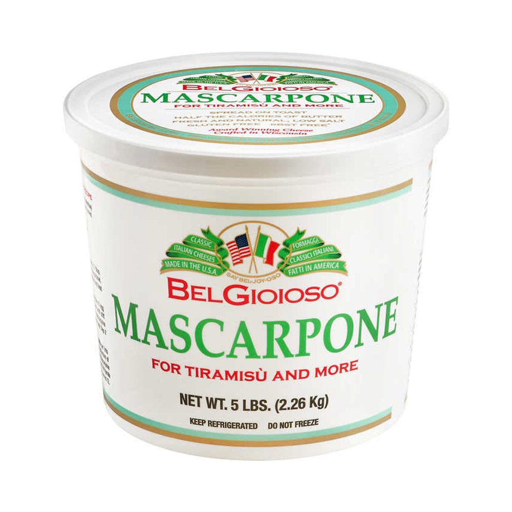 Container of BelGioioso Mascarpone cheese