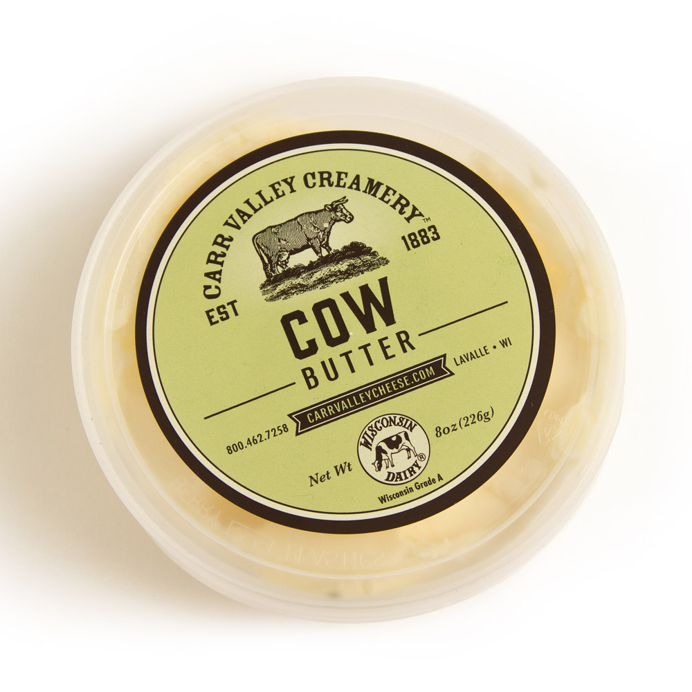 Tub of Carr Valley cow butter