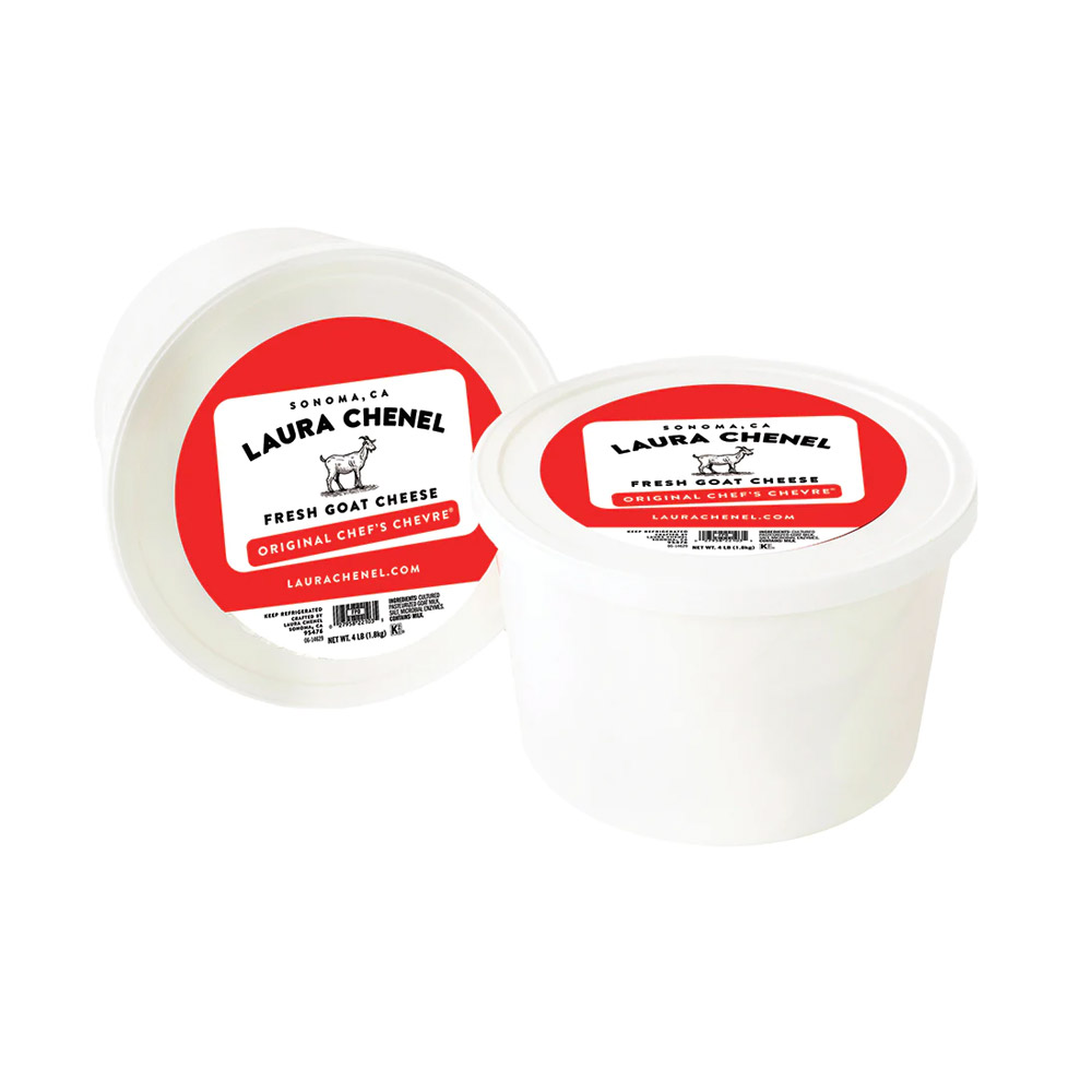 Two buckets of Laura Chenel Chef's Chevre cheese
