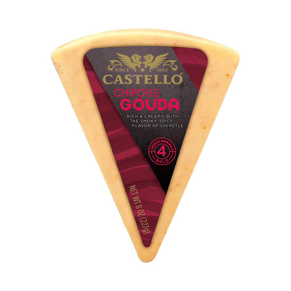 Wedge of Castello Chipotle Gouda cheese