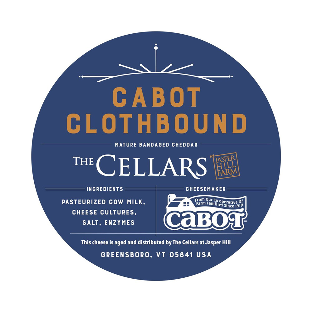 The Cabot clothbound cheddar label
