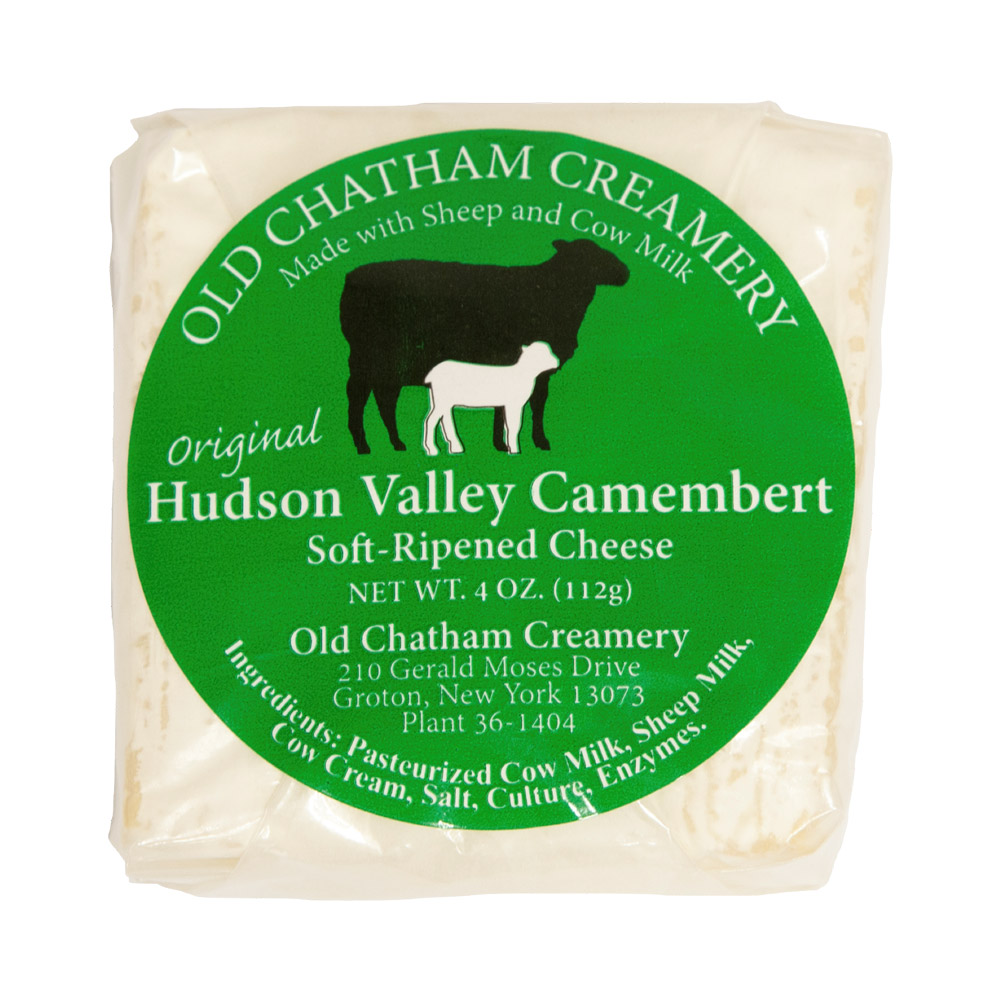 Old Chatham Creamery Hudson Valley Camembert in its packaging
