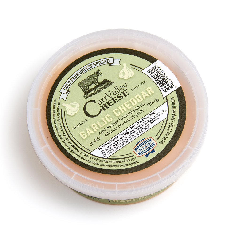 Container of Carr Valley Garlic Cheddar Spread