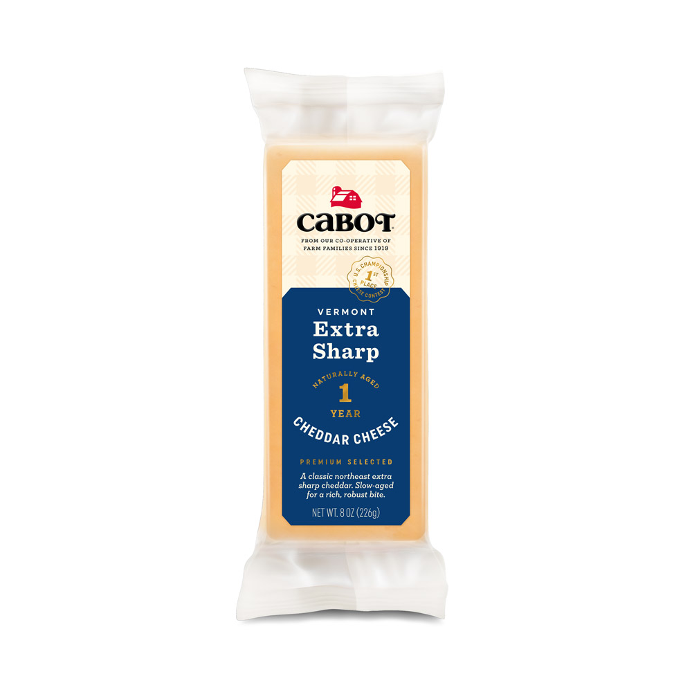 Bar of Cabot Vermont Extra Sharp Yellow Cheddar cheese