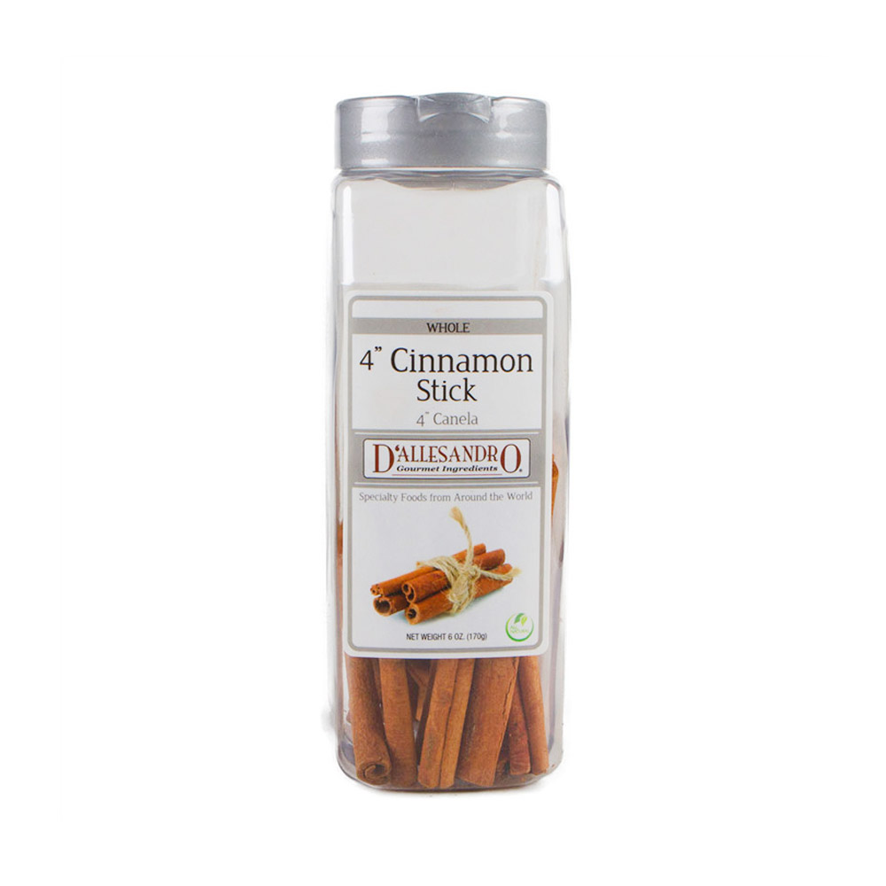 A container of cinnamon sticks