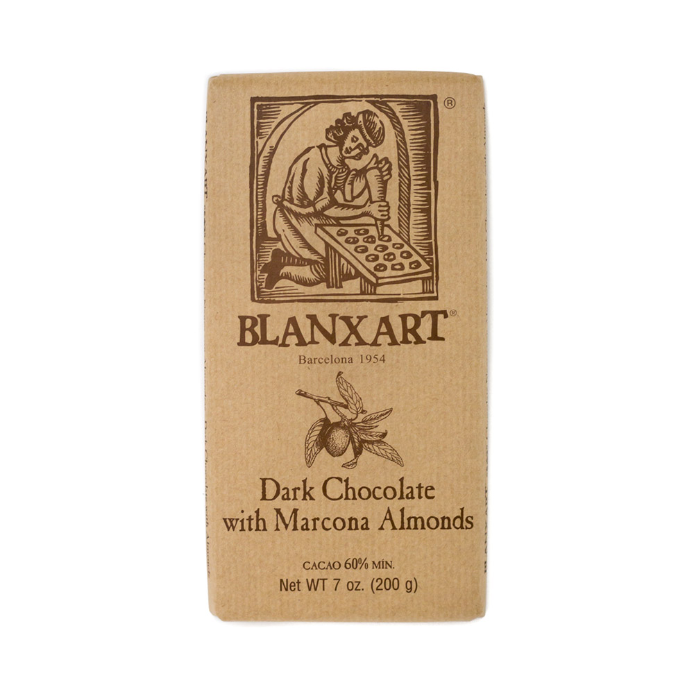 A Blanxart Dark Chocolate and Marcona Almond Bar