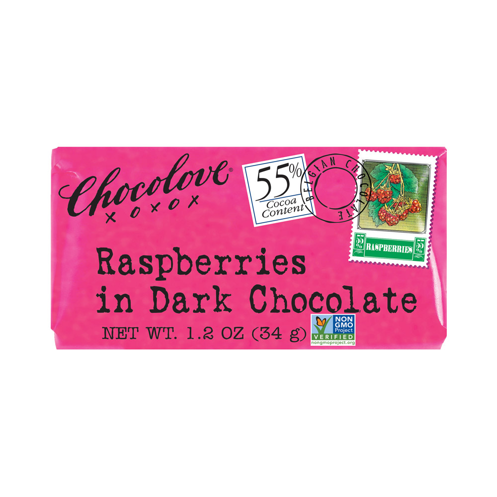Chocolove Raspberries in Dark Chocolate Mini Bar