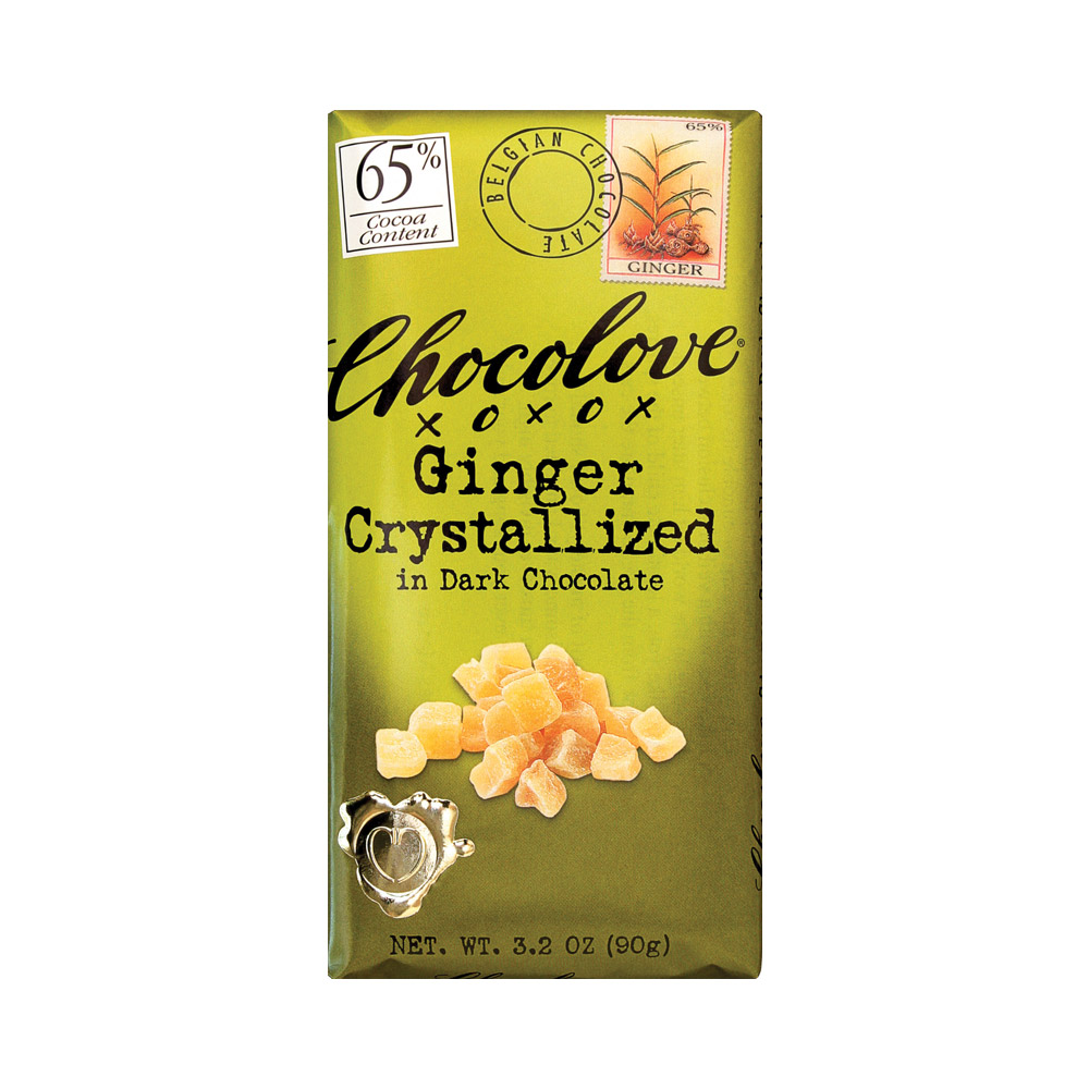 Chocolove Crystallized Ginger in Rich Dark Chocolate Bar
