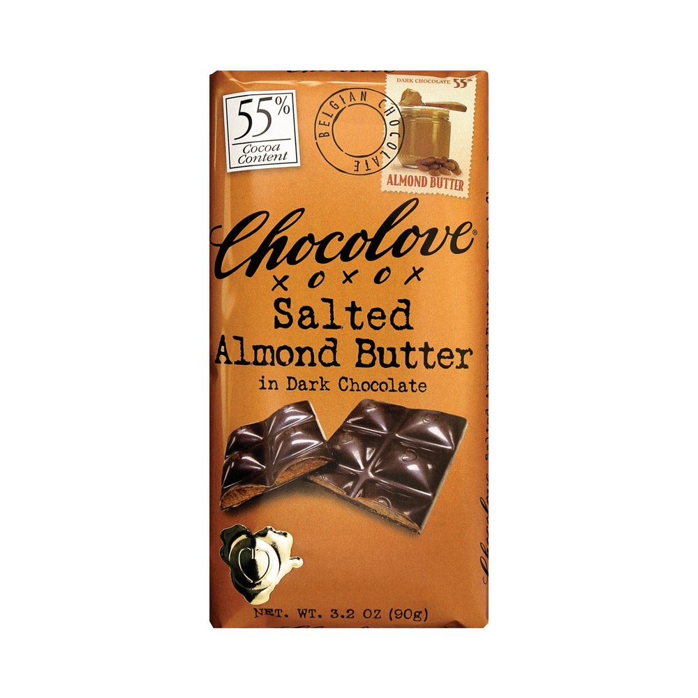 Chocolove Filled Salted Almond Butter in Dark Chocolate Bar