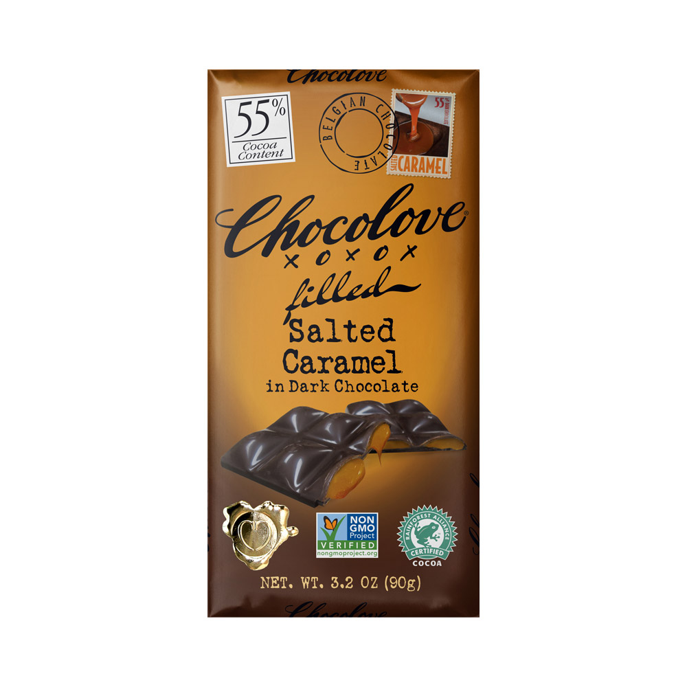Chocolove Filled Salted Caramel in Dark Chocolate Bar