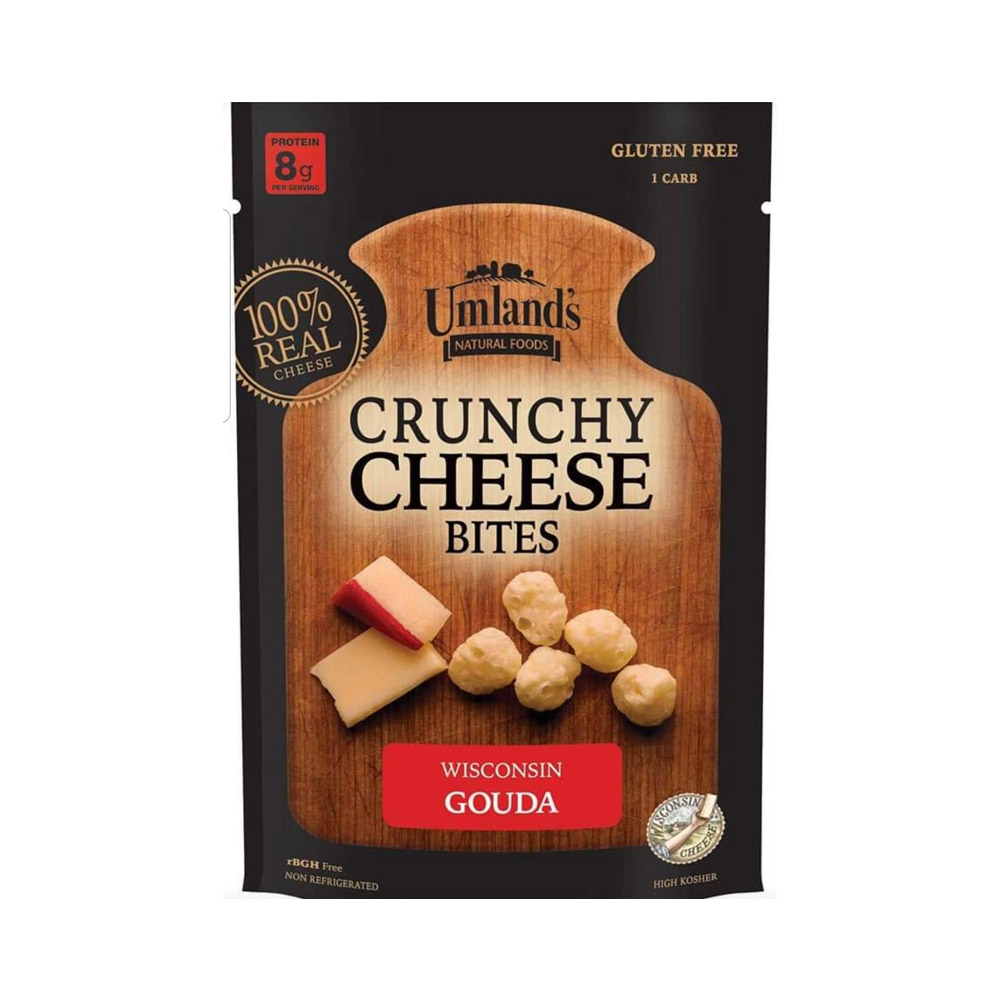 A bag of Umland's Crunchy Gouda Cheese Bites