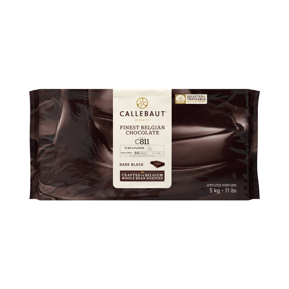 Block of Callebaut 53.1% dark chocolate