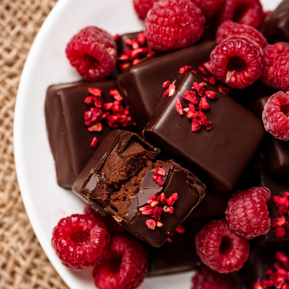 Dark chocolate raspberry candy