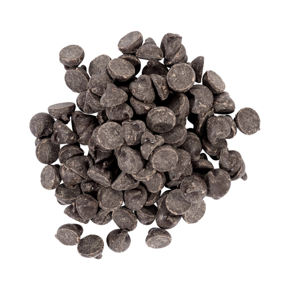 Pile of Callebaut semi-sweet chocolate chips 1,000 count