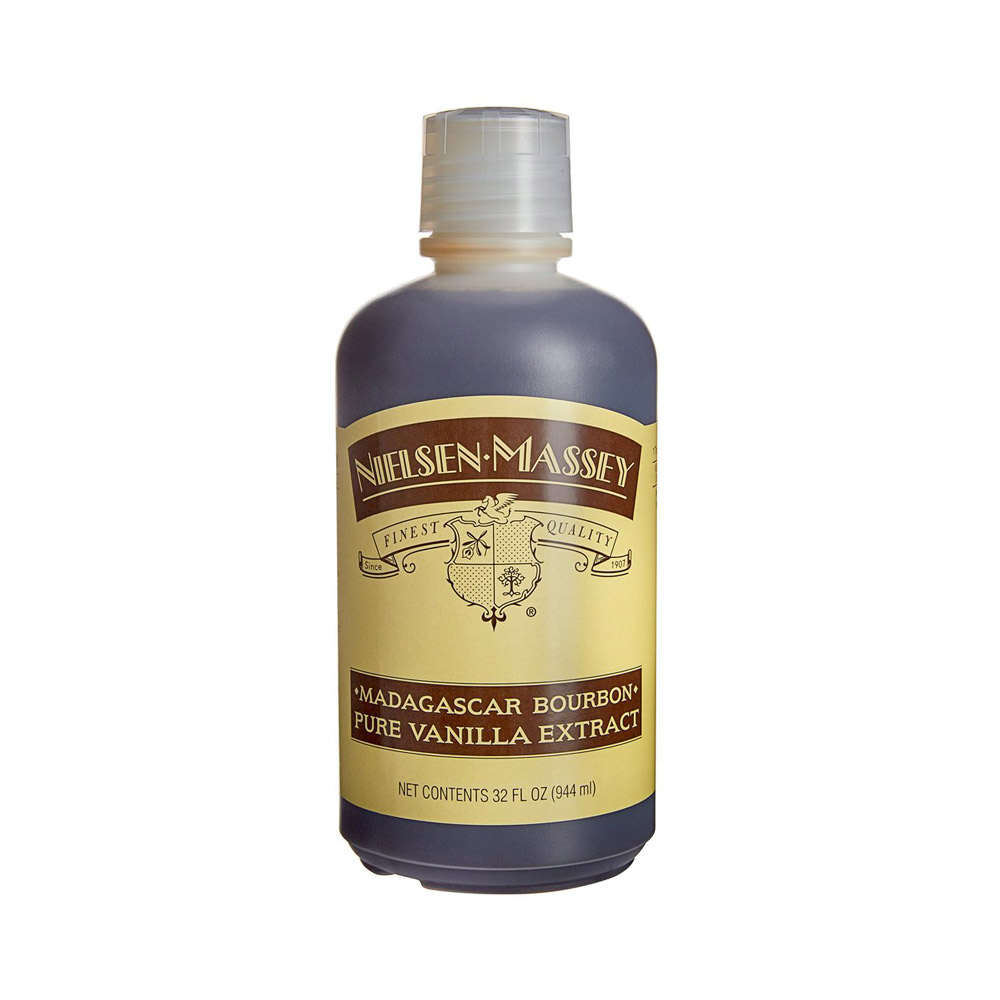 Bottle of Nielsen Massey Madagascar bourbon pure vanilla extract