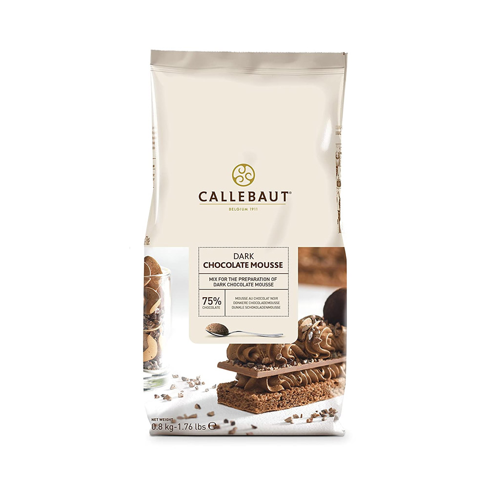 A bag of Callebaut Dark Chocolate Mousse mix