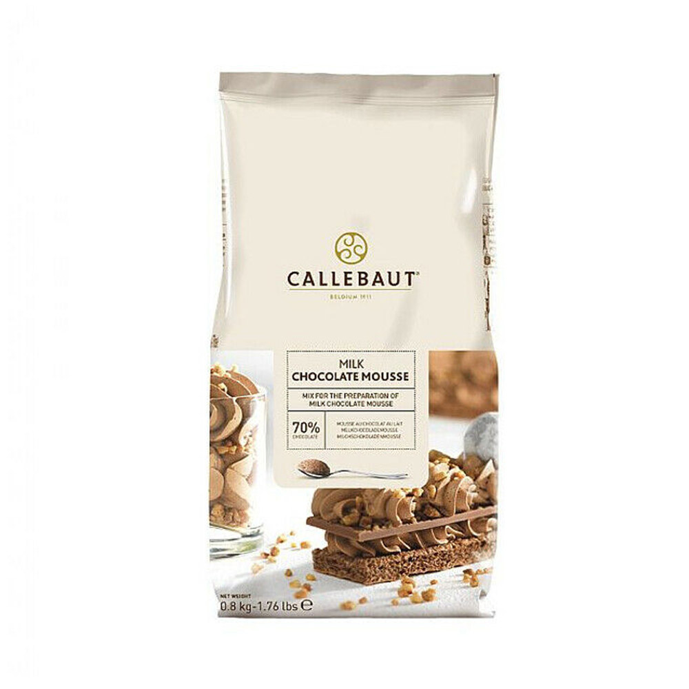 A bag of Callebaut Milk Chocolate Mousse mix