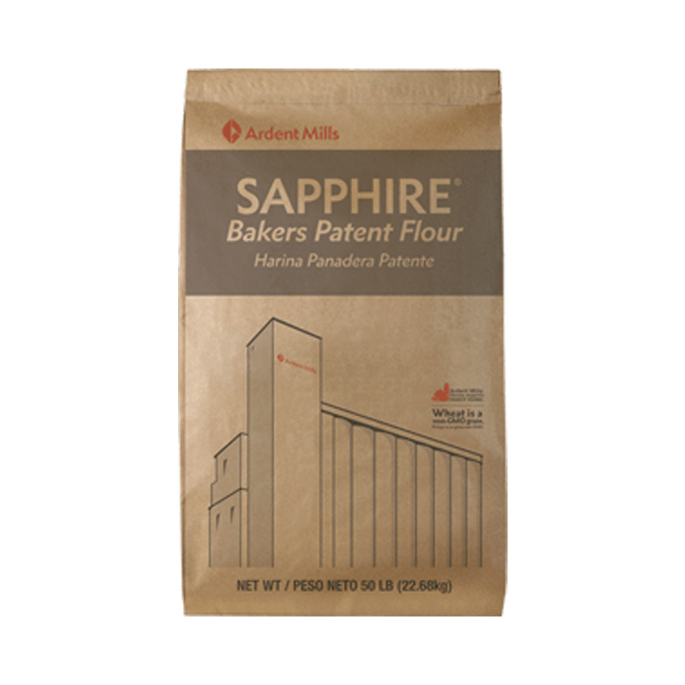 Bag of Sapphire bakers patent flour