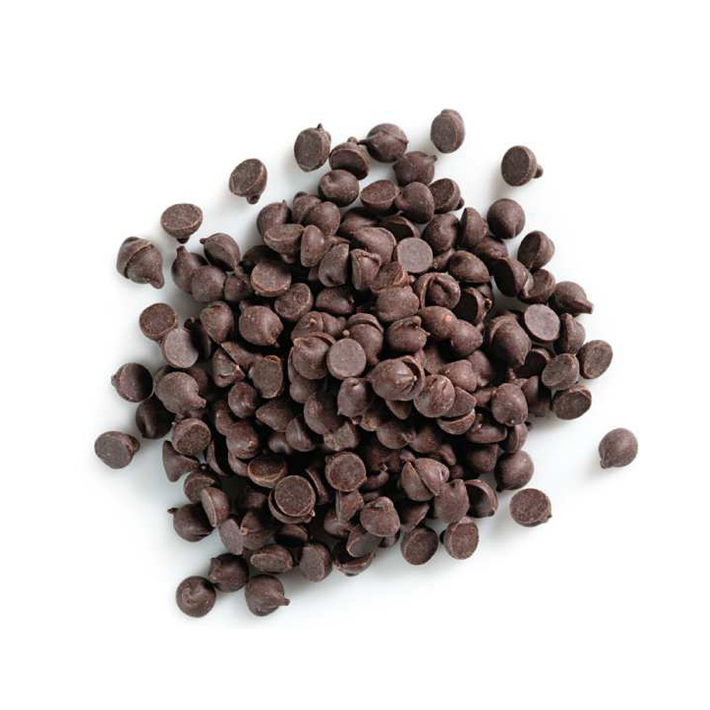 Pile of Callebaut semi-sweet chocolate chips 10,000 count