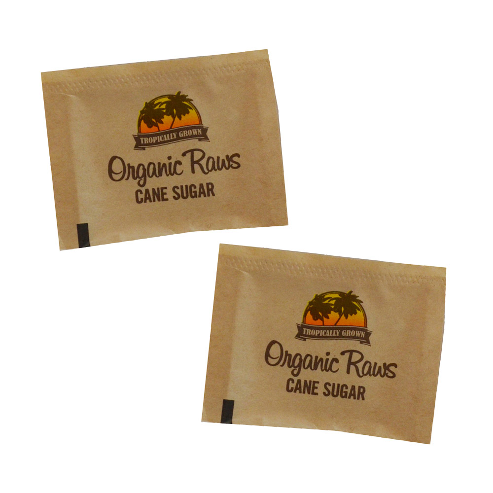 Two brown sugar packets