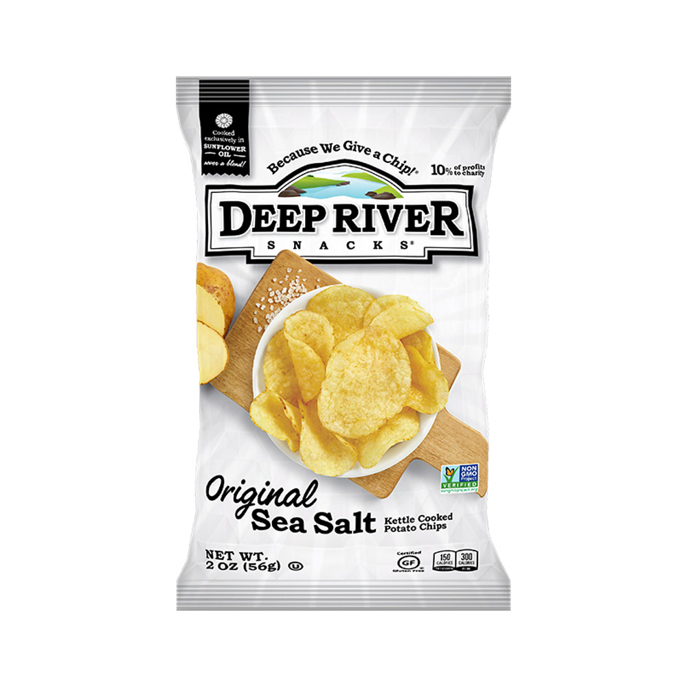 Deep river snacks original sea salt kettle chips front of bag