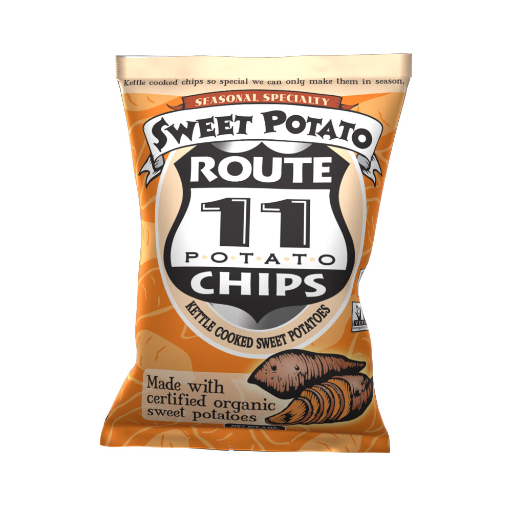 Bag of Route 11 sweet potato chips