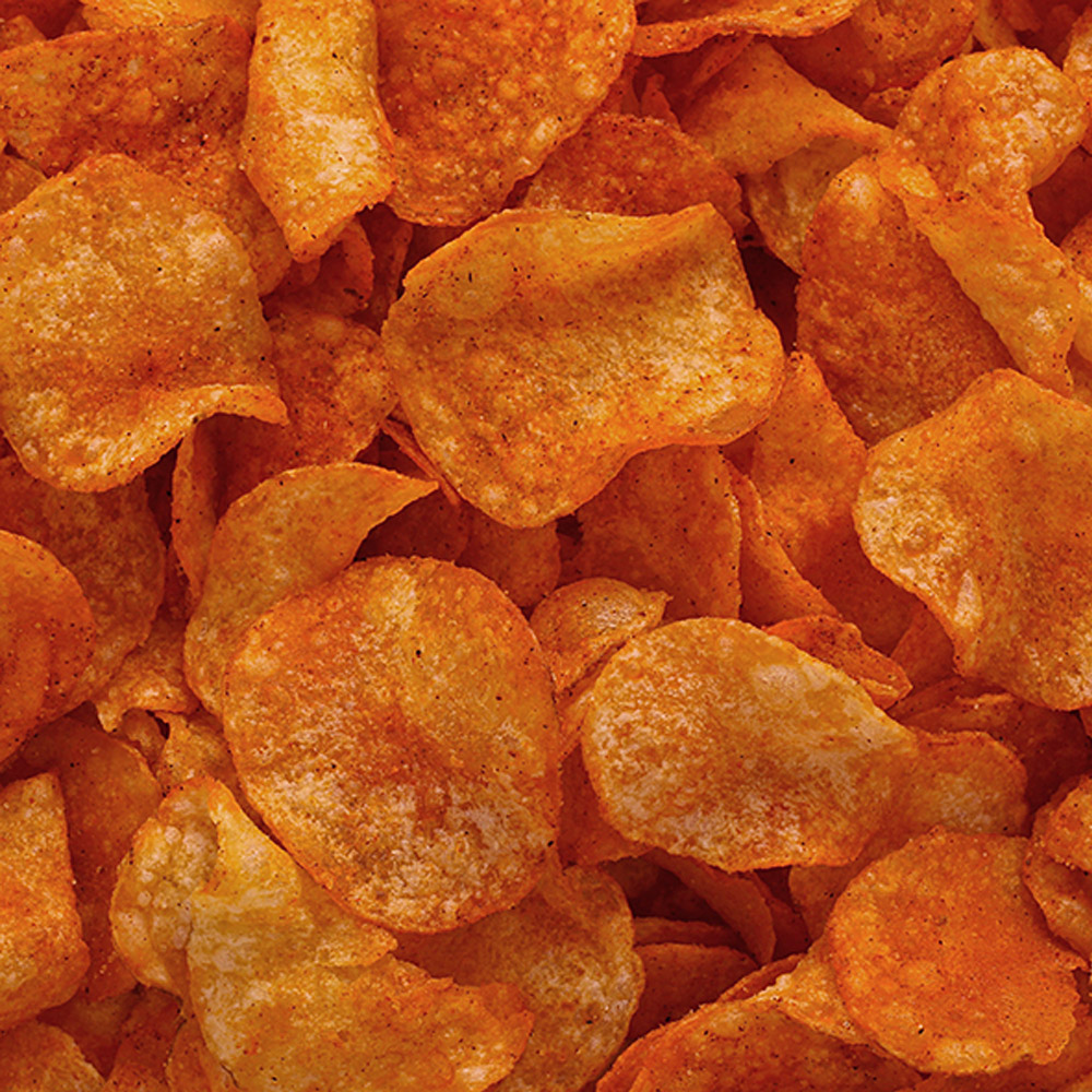 Up close of Route 11 barbaque potato chips