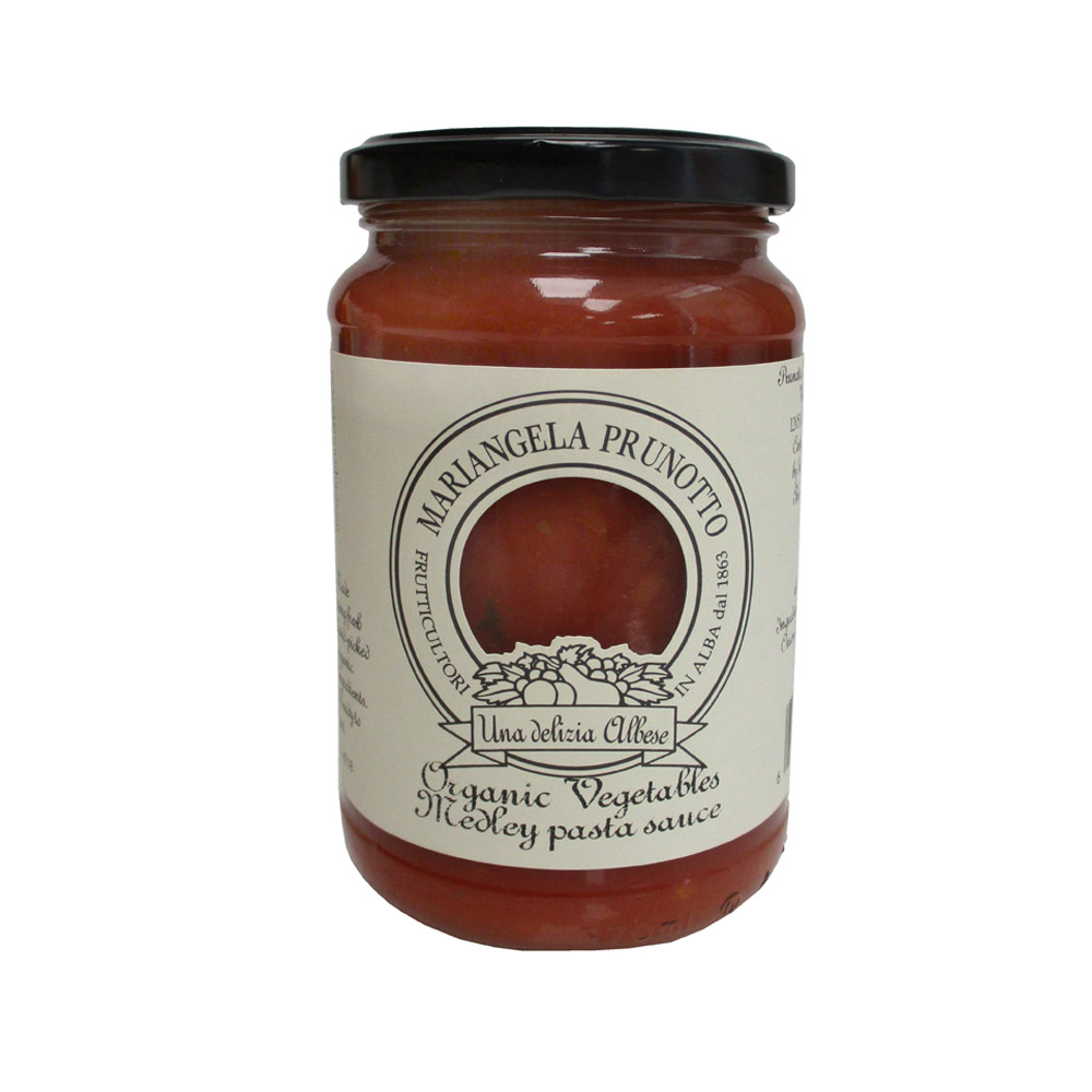 Jar of Prunotto organic ortolana tomato sauce