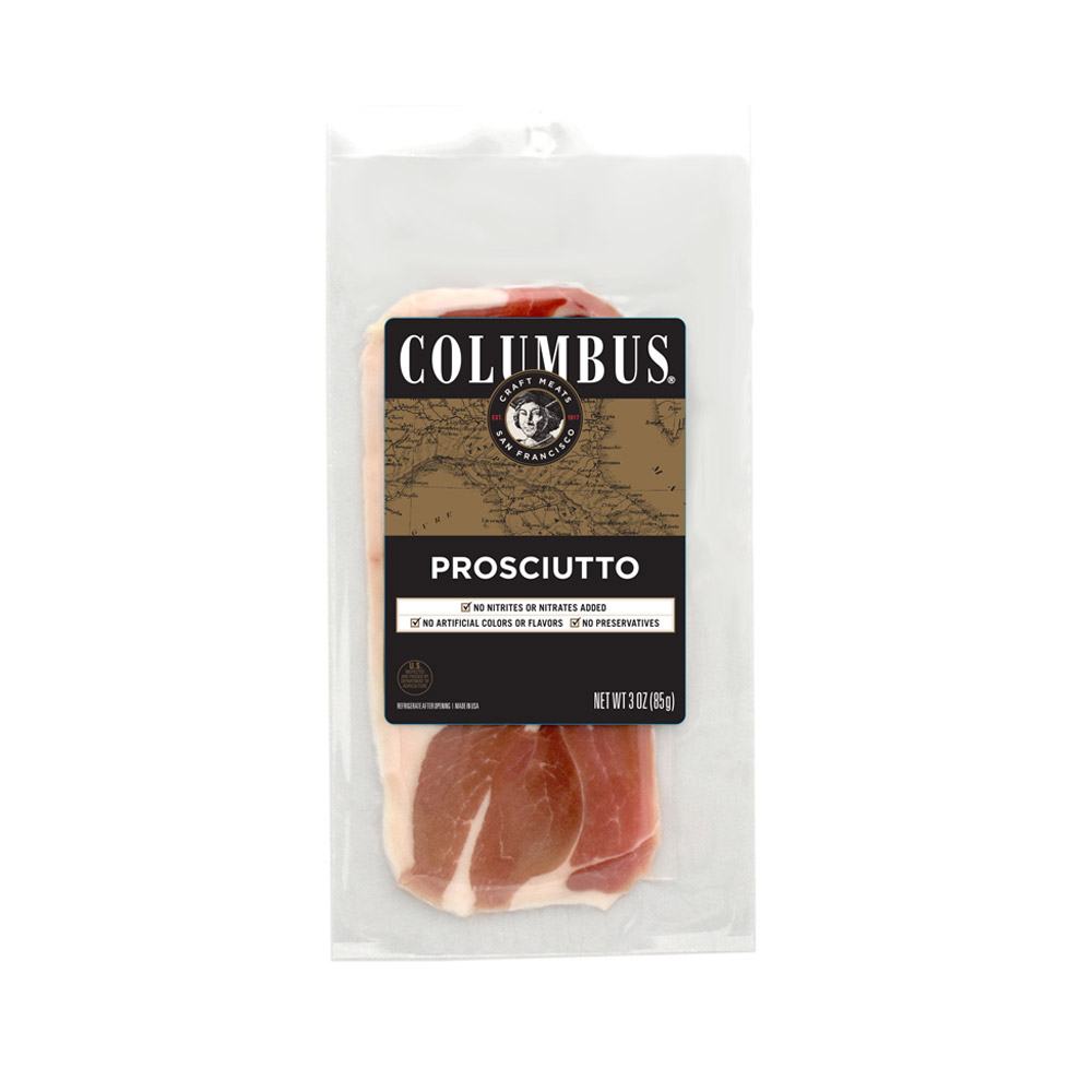 Package of Columbus sliced prosciutto