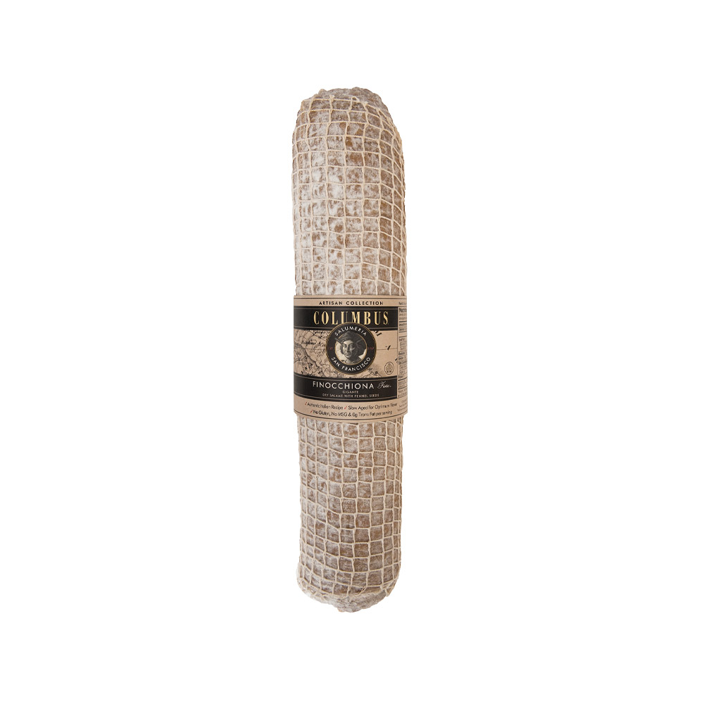 Package of Columbus finocchiona salame in netting