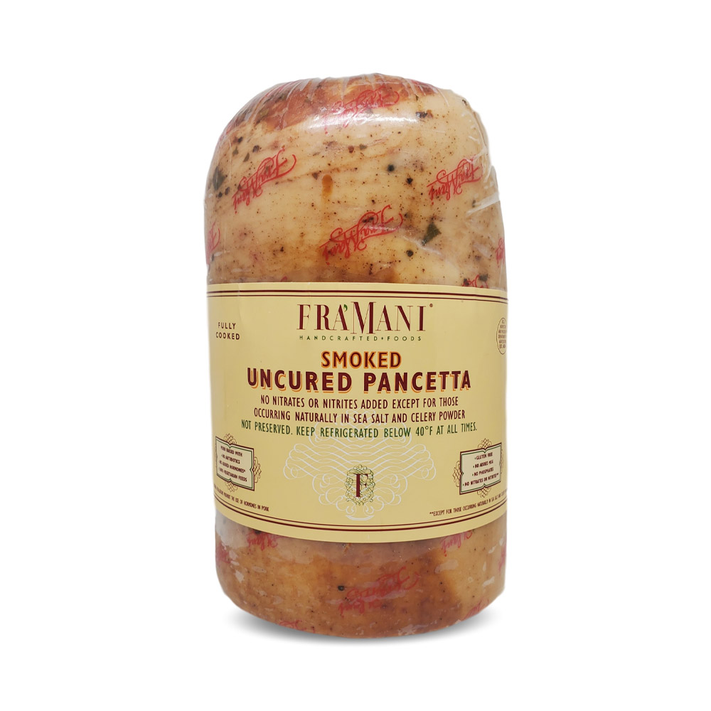 fra'mani uncured smoked pancetta in plastic packaging
