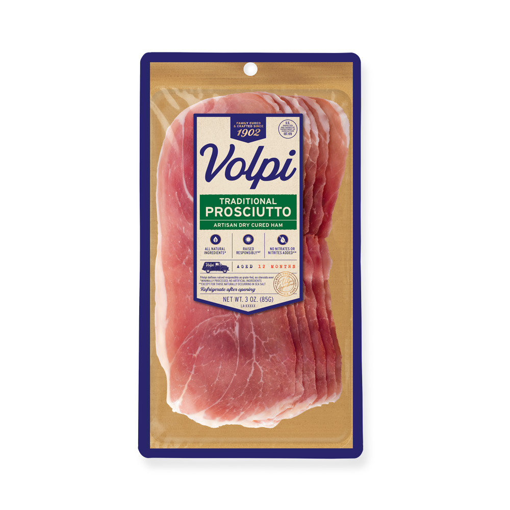 volpi sliced prosciutto in plastic packaging