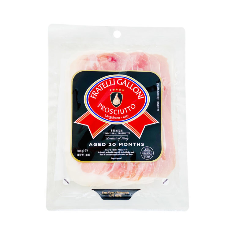 Galloni Premium Italian Prosciutto, aged 20 months -Sliced - EURO USA