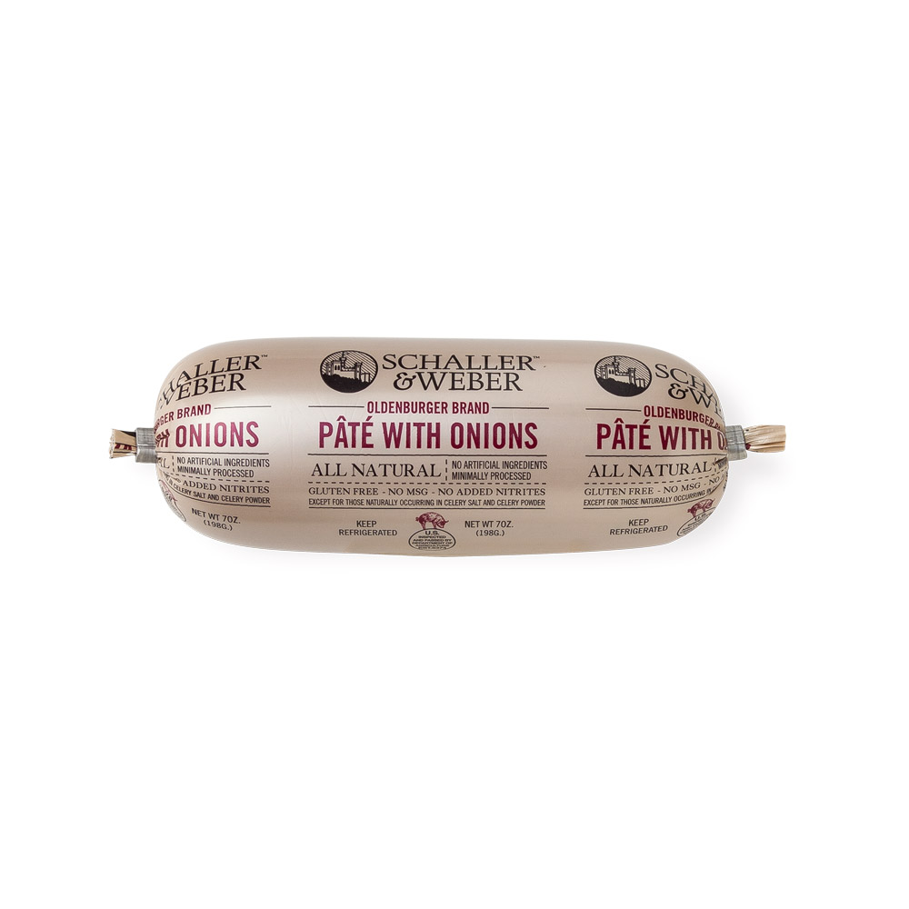 schaller & weber pâté with onions in packaging