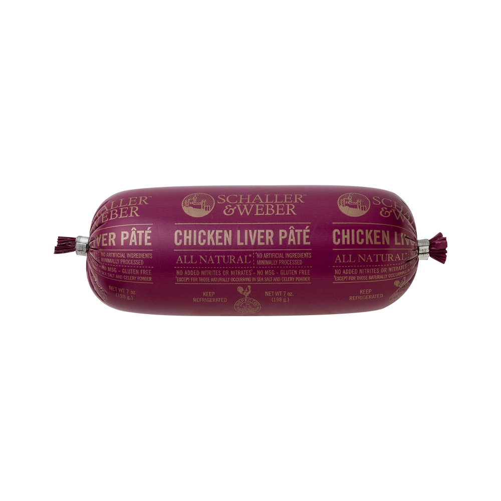 schaller & weber chicken liver pâté in packaging