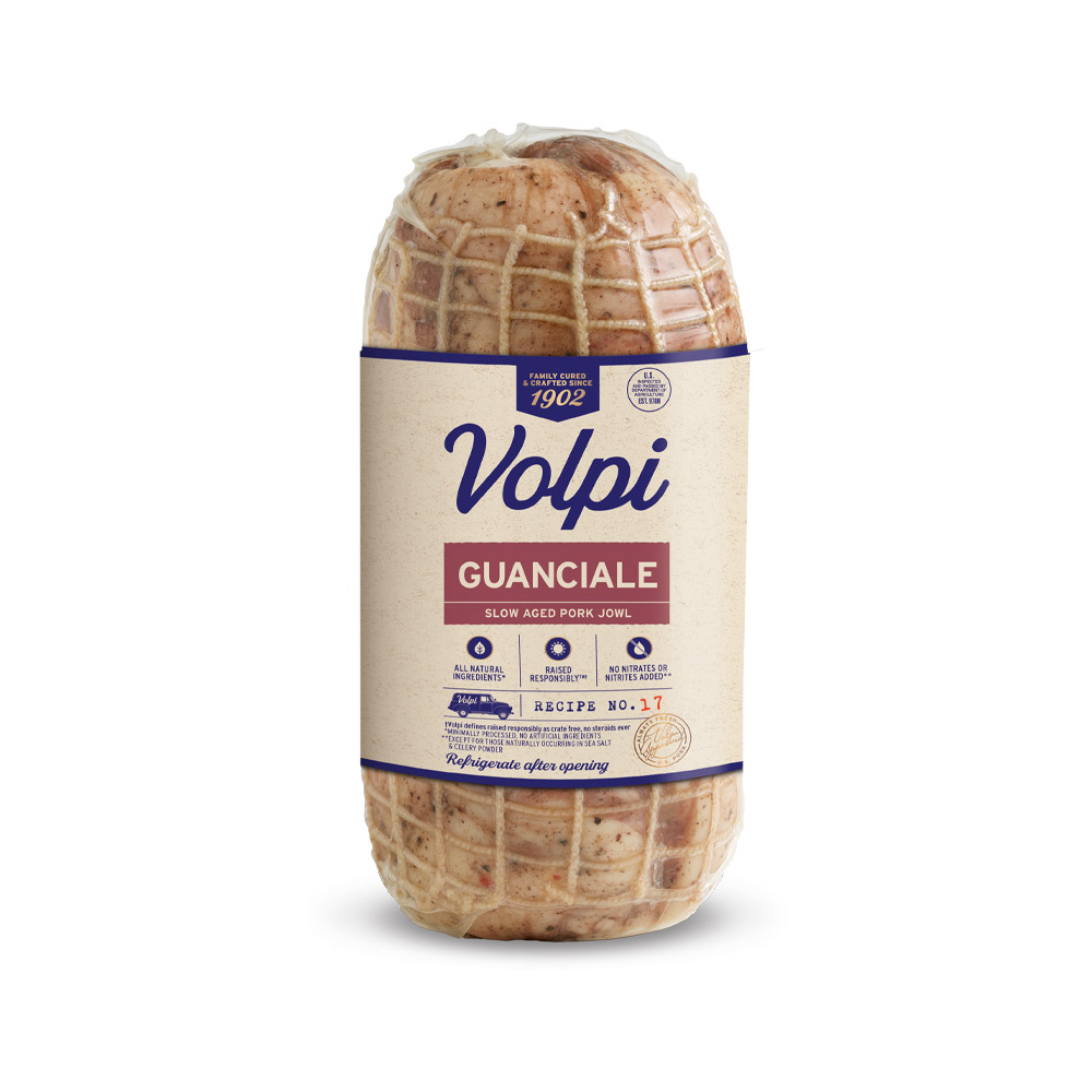volpi guanciale in plastic packaging