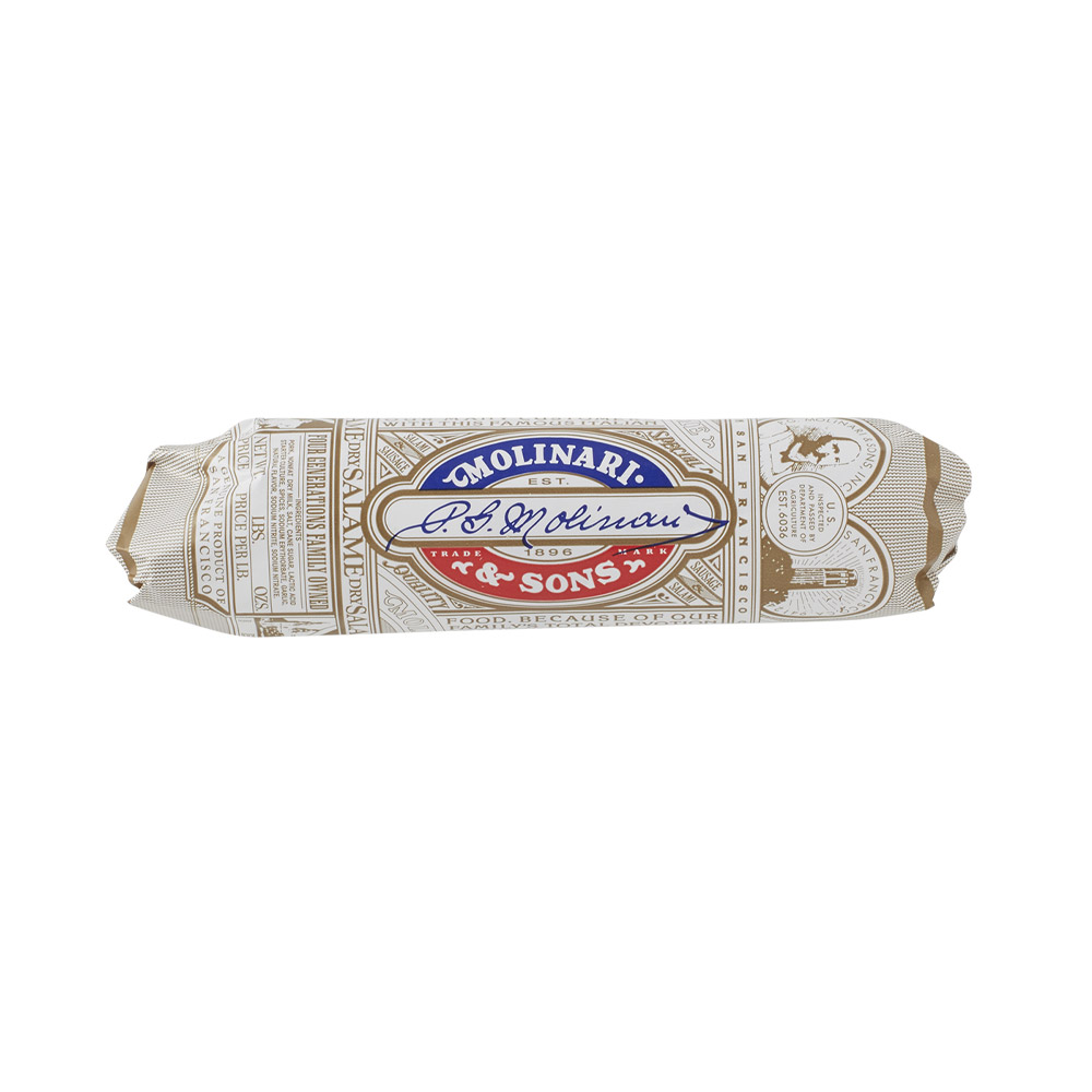 molinari & sons milano salame wrapped in paper packaging