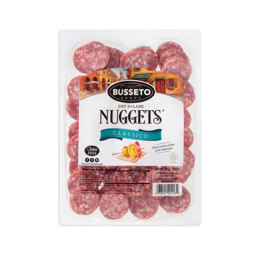 busseto classico dry salami nuggets in plastic tray