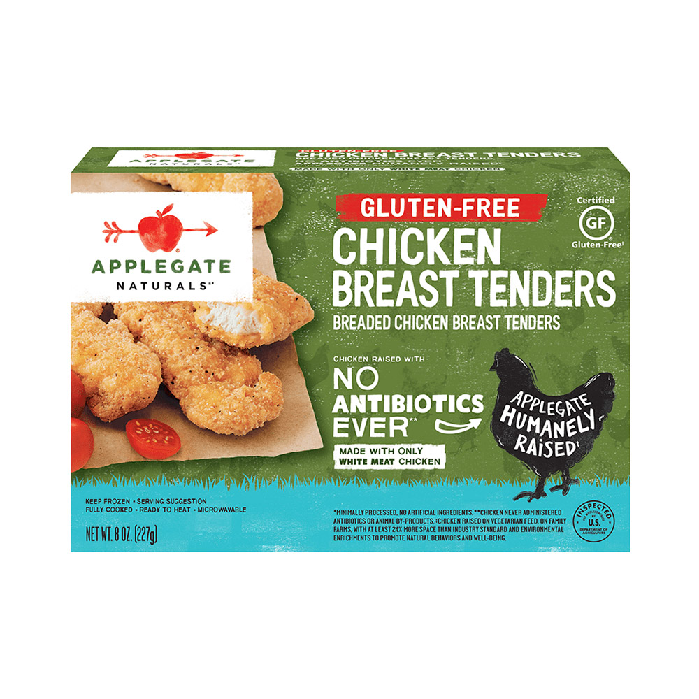 applegate naturals gluten free chicken breast tenders in box packaging